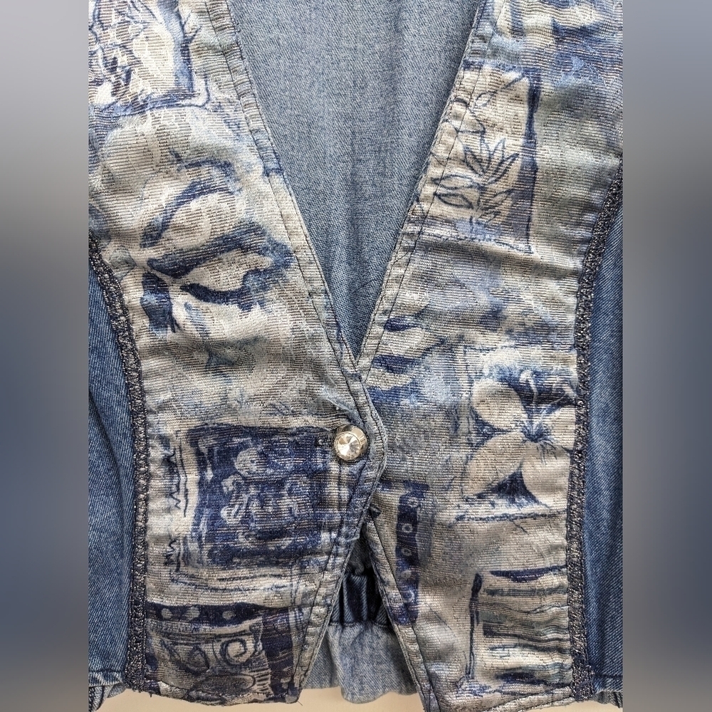 City Girl Sport vintage women's denim embellished vest size 14 - Picture 10 of 11